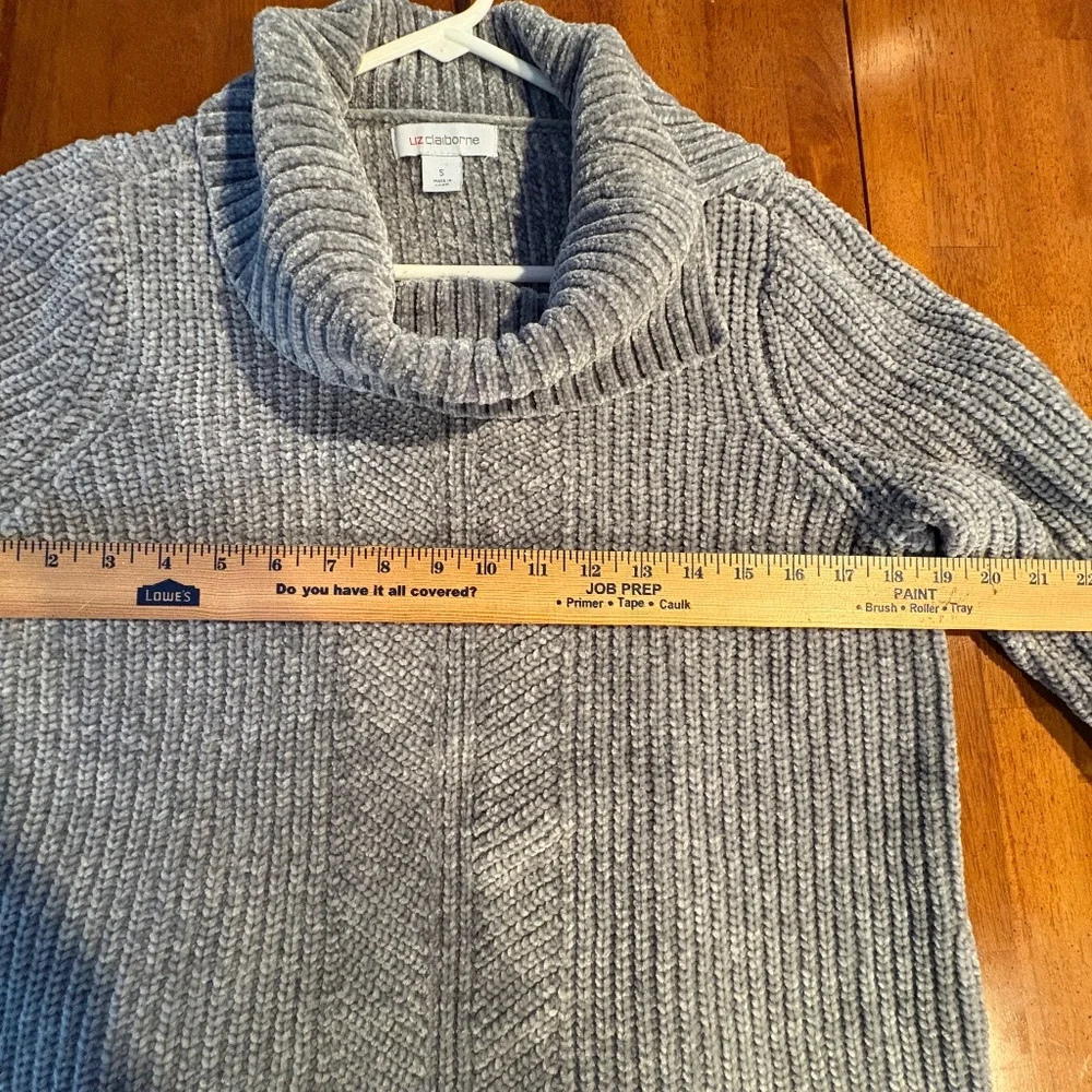 Liz Claiborne Cowl Neck Sweater Womens Size S Gray